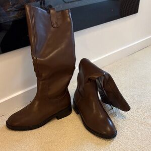 Women’s Brown Tall Leather Boots - Classic Knee-High Style